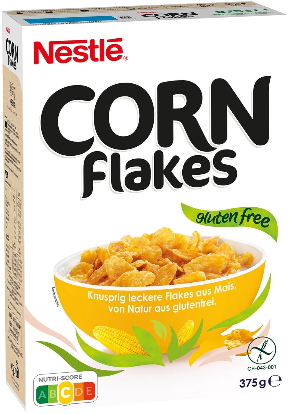 Cereale Nestlé Cereals Corn Flakes, Fulgi de porumb clasici, Fără gluten, Pachet de 1 (1 x 375g)