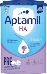 Aptamil HA PRE – Anfangsmilch von Geburt an, Mit DHA, Nur Laktose, Ohne Palmöl, Babynahrung, Milchpulver, 1x 800 g