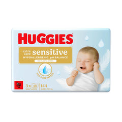 Șervețele umede pentru bebeluși Huggies Pure Extra Care Sensitive, 99% apă, fără plastic, fără parfum