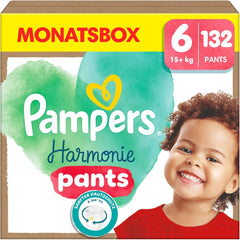 Scutece Pampers Harmony Pants mărimea 6, 132 scutece, 15 kg+, protecție delicată a pielii și confort la 360°