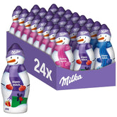 Milka Om de zăpadă Alpine Milk – Pachet mare cu figurine de oameni de zăpadă din ciocolată în 3 modele – 24 x 50g