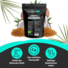 Zahăr organic din nucă de cocos, aroma de caramel, 1,5 Kg Indulcitori Naty Shop