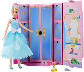 Disney Prinzessin-Spielzeug, Cinderella-Modepuppe mit Freundefigur und 12 geheimen Mode- und Zubehörteilen, inspiriert vom Disney-Film, Geschenke für Kinder