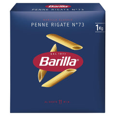 Paste Barilla Classic Penne Rigate Nr. 73 din grâu dur de înaltă calitate, întotdeauna al dente, (1 x 1 kg) 1 pachet