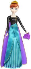 Mattel Disney The Ice Queen Anna Fashion Doll Set, Spin & Reveal cu 11 surprize, inclusiv 5 accesorii, 5 autocolante și o scenă pentru joacă, inspirat de filmul Disney, HXD27 Papusi Naty Shop