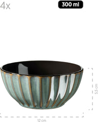 MÄSER 931966 Set de veselă Confino pentru 4 persoane cu aspect vintage modern, serviciu de mic dejun din 12 piese Seturi vesela masa Naty Shop