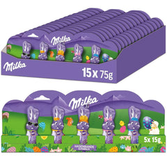 Milka Pachet vrac de ciocolată de Paște, 24 x 45 grame Bomboane de Ciocolata Naty Shop Set 15 X 5 (5 X 15G)