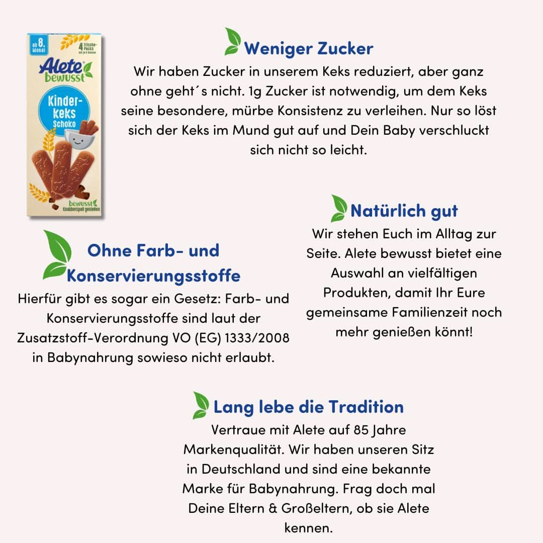 Alete conștient Ciocolată cu biscuiți pentru copii, din a 8 -a lună, Mama si Copilul Naty Shop