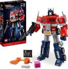 LEGO 10302 Icons Optimus Prime Set, 2In1 Robot Figura și camion Model, Transformers Toy Model Kit pentru adulți, Ziua de naștere sau Crăciun cadou pentru bărbați, femei, ea și el Seturi de constructie Besuche den LEGO-Store Pat de o persoană