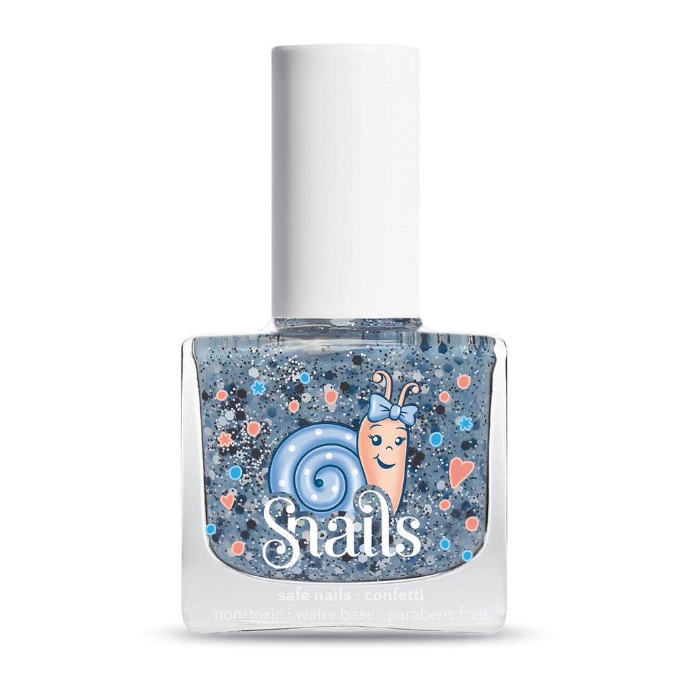 Oja pentru copii Snails 516202 Top Coat Confetti Blue, pe bază de apă, lavabilă, sigură, vegană