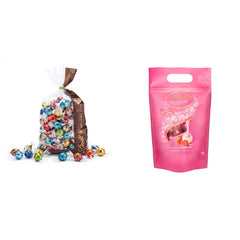 Mix de ciocolată LINDOR | 1371 g | Aprox. 109 bile: Bile de ciocolată cu lapte și LINDOR cu cremă de căpșuni | Pungă de 1 kg, aprox. 80 de bile de ciocolată ciocolată albă cu cremă de căpșuni