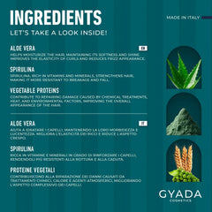 GYADA COSMETICS, Pachet de întărire a părului cu spirulină, hrănitoare, împotriva căderii părului, funcționează sfaturi duble, 250 ml + pieptene din lemn de fag, ideal pentru descurcarea tuturor tipurilor de păr Masca de par Naty Shop