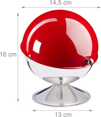 Zahărniță Relaxdays cu capac tip rulou, oțel inoxidabil lucios, pentru zahăr și dulciuri, bomboane, bilă de zahăr, roșu, 1 bucată