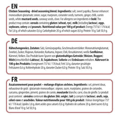 Prymat Hähnchengewürz 1100g, Gewürzmischung für Huhn, Truthahn, Ente, Gans, Grillgewürze, Marinade für Fleisch im Streuer