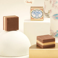 Venchi - Cremini 1878 - Ciocolată cu trei straturi cu gianduja cu lapte și pastă de migdale, „Alune Piemonteze IGP”, 1 kg, fără gluten, fără coloranți și fără conservanți