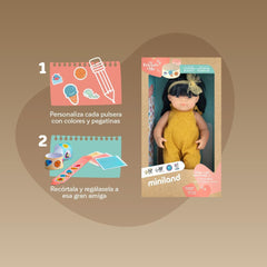 Păpușă Miniland, 38 cm, fată asiatică. Fabricată în Spania. Corectă din punct de vedere anatomic. Colecția My Friend & Me