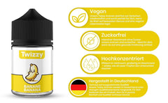 Aromă alimentară Twizzy Banana - 60 ml - Aromă intensă - Ideală pentru coacere Arome Naty Shop