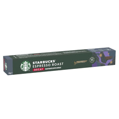 STARBUCKS Espresso Roast Entkoffeiniert by Nespresso, Dunkle Röstung, Kaffeekapseln 10 x 10 (100 Kapseln)