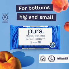 Șervețele umede ecologice, de unică folosință, 560 de șervețele (14 x 40 de șervețele), pachet lunar, 100% fără plastic, 99% apă, șervețele umede sensibile și îngrijitoare, certificate „Fine to Flush”, biodegradabile, vegane