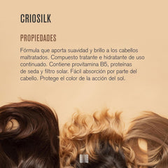 Balsam de păr Criosilk, 300 ml, cu provitamina B5 și proteine de mătase, conferă părului deteriorat suplețe și strălucire, hidratează și regenerează părul Masca de par Naty Shop