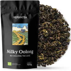 Ceai Milky Oolong BIO (100 g) | Ceai Oolong premium vrac cu note cremoase și dulci de lapte | Specialitate de ceai delicată | REPLANTEA