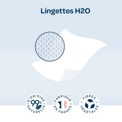 BIOLANE - Șervețele umede pentru bebeluși H2O cu apă - Buzunar - Bebeluși - 24 x 10 bucăți (240 șervețele) - pentru piele sensibilă - curăță și protejează fața și scaunul - fabricate în Franța