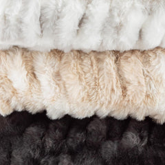 Lavish Home Oversized Gerüschte Faux Fur Blanket, 152.4 X 203.2 Cm, Jacquard Faux Fur, Queen Size Throw pentru paturi și canapele, gri Paturi si Cuverturi Lavish Home