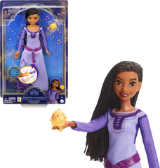 Mattel Disney Wish singende Asha of Rosas Modepuppe & Star Figur, beweglich mit abnehmbarem Outfit, singt "This Wish" auf Englisch