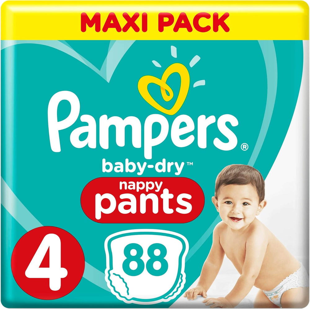 Pampers (Versiunea Veche), Chiloți, Mărimea 4, 9kg-15kg, Pachet de trei (1 x 88 scutece)