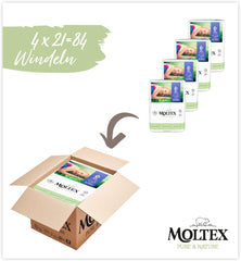 Scutece organice Pure & Nature, mărimea 6 XL (17-28 kg), cutie lunară, 84 de scutece organice