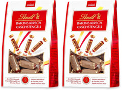 Lindt Baton Cherry Mini - Bețișoare De Ciocolată Cu Lichior De Cireșe Elvețian Cadou Delicios Cu Alcool