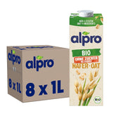 Alpro Bio Haferdrink ohne Zucker – 8 x 1 l
