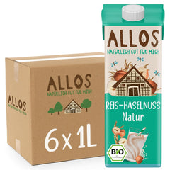 Allos Mandeldrink ohne Zucker | Mandel Drink Natur | Drink auf Pflanzenbasis | Mandel | veganer Drink | laktosefrei | 1 Liter (6 Stück)