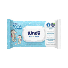 Șervețele umede Kindii Water Care - Aqua Baby Wipes - 100% vâscoză, 99,9% apă, extract de grapefruit, dimensiune fular 150x200, 100% biodegradabile, fără plastic, șervețele de curățare pentru piele sensibilă