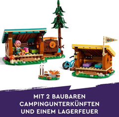 LEGO Friends Cosy Huts At Adventure Camp, Playset pentru jocuri de rol în aer liber, jucărie pentru copii pentru fete și băieți de la 7 ani cu 3 figurine și vulpe, jucărie de camping 42624 Seturi de constructie Besuche den LEGO-Store