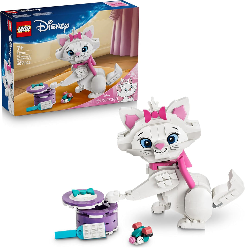 LEGO ǀ Disney Aristocats: Bezaubernde Marie - Spielzeug Katzenfigur mit Zubehör - inkl. Textilschleife - DIY Deko fürs Schlafzimmer - Geschenk für Mädchen ab 7 Jahren und Fans - 43286