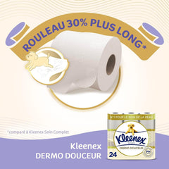 KLEENEX Dermo Douceur 4230420 Hârtie igienică, 24 role (4 X 6 role) alb, 24 Unité (Lot De 6)