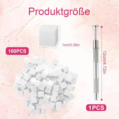 100 Stk Nail Art Schwamm Mit Metallgreifer, Nailart-Zubehör, Baby Boomer, Rendering-Werkzeuge Mit Greifer-Blöcken, Maniküre-Gradient Nail Art Schwamm, Für Pinselset, Nägel, Nageldesign-Zubehör