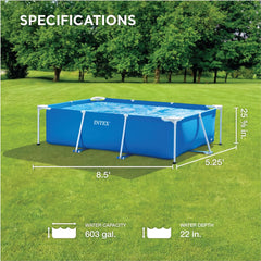 Intex 28271NP - Piscină supraterană dreptunghiulară cu cadru, 2282 L, oțel și PVC, albastră, 260x160x65 cm