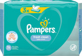 Șervețele umede pentru bebeluși Pampers Fresh Clean 81688041, 3x52 bucăți, (Șervețel umed pentru bebeluși, Pungă de plastic, Fetiță/Băiat, Turcoaz, Alb, Germania, 896,7 g)