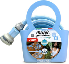 Furtun de grădină extensibil Magic Blue Hose, 20 de metri, cu sac și duză de pulverizare