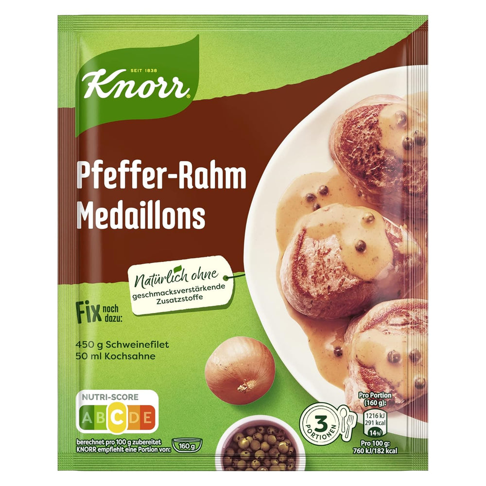 Knorr Fix Pfeffer-Rahm Medaillons 3 Portionen (1 x 35 g) | 35 g (1er Pack)