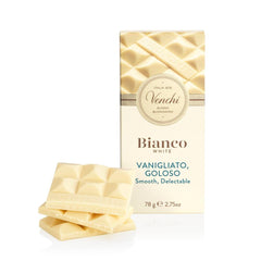 Venchi – Baton de ciocolată albă extra, 78 g – cu vanilie – Fără gluten