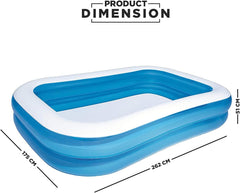 Piscină Bestway Family, piscină dreptunghiulară pentru copii, ușor de asamblat, culoare, 262 x 175 x 51 cm