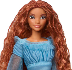 DISNEY Arielle, die Meerjungfrau - Menschliche Version im blauen Kleid mit beweglichen Gelenken und langem rotem Haar für endlosen Frisierspaß und abnehmbare Schuhe, für Kinder ab 3 Jahren, HLX09