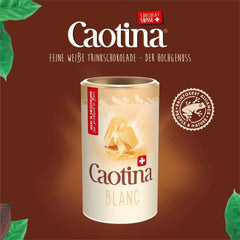 Caotina, pudră de cacao pentru ciocolată caldă cu ciocolată albă elvețiană - cea mai fină cacao durabilă și certificată (6 X 500grame) Cacao si Ciocolata Calda Naty Shop