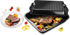 Dr. Oetker Maxi-Bräter Mit Deckel BACK-IDEE KREATIV, Brat- Und Auflaufform Aus Hochwertigem Stahlblech Mit Emaillierung, Eckige Form, Schnitt- Und Kratzfest - Spülmaschinengeeignet in Schwarz Matrite si tavi pentru copt Naty Shop