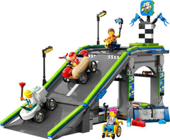 LEGO City No Limits: Soapbox Race With Ramp - Jucărie de construit pentru băieți și fete de la 6 ani - Set cu 2 cutii de săpun și 4 minifigurine Racer - Idee de cadou pentru copii 60460 Seturi de constructie Besuche den LEGO-Store