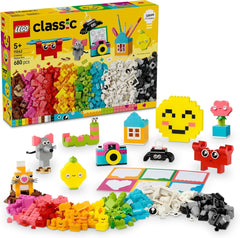 LEGO Classic Creative Fun Box, Cărămizi de construcție colorate pentru jocuri de rol imaginative, Set de construcție pentru începători, Jucării pentru fete și băieți de la 5 ani, Modele de reconstruit 11042 Seturi de constructie Besuche den LEGO-Store Titlu implicit