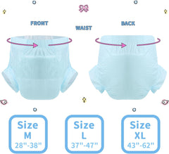 Scutece pentru adulți CutiePlusU, suprafață uscată, absorbție maximă peste noapte, scutec de incontinență de unică folosință – albastru, 2 bucăți (medii 71-96 cm)